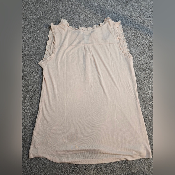 Lascana Pure Reflection NWT Beige Ruffle Detail Sleeveless Top Size 4/6 - Picture 11 of 11